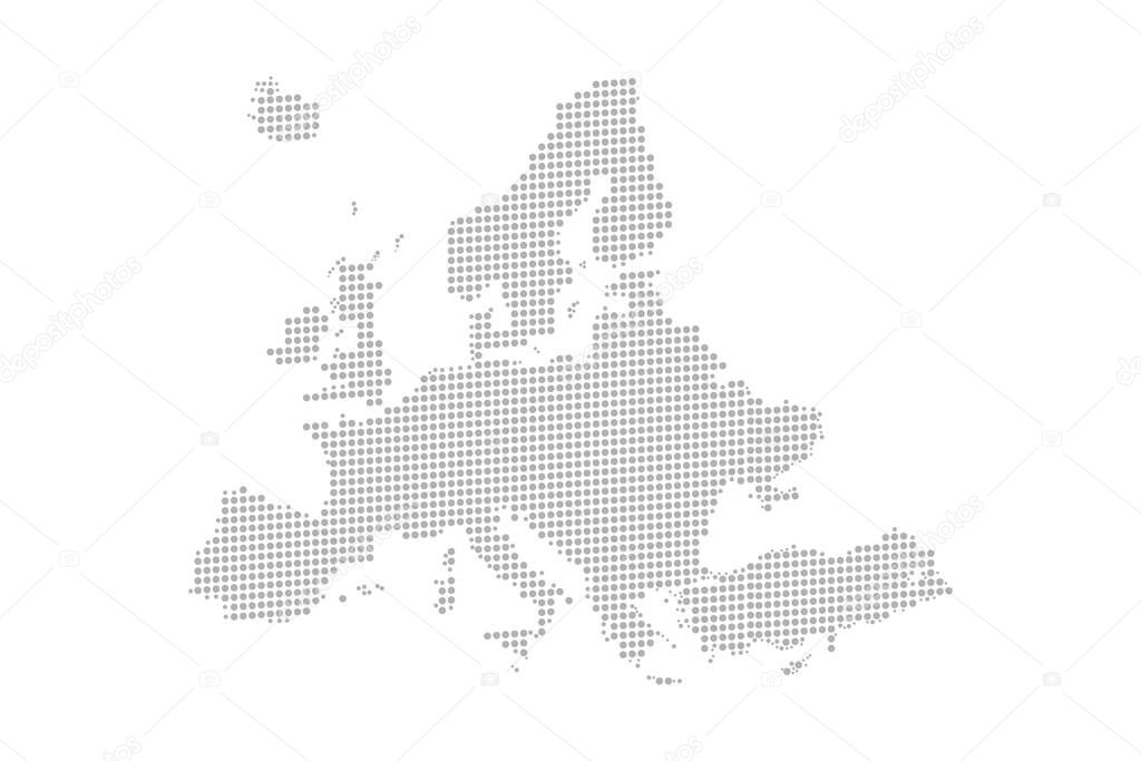 Map of Dotted Europe. Vector eps10.