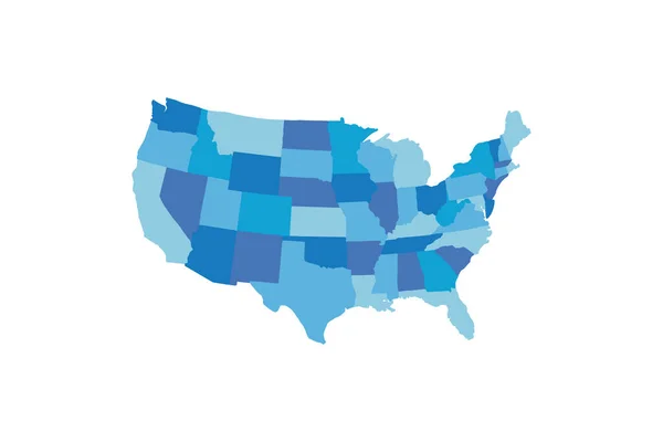 Usa Mapa Con Estados — Archivo Imágenes Vectoriales