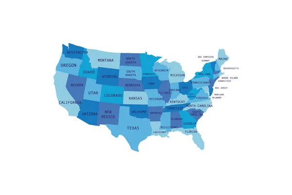 Usa Mappa Con Stati — Vettoriale Stock