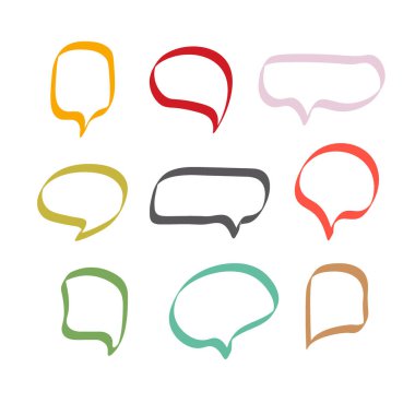 Vektör baloncukları konuşma seti. Elle çizilmiş. - Vektör