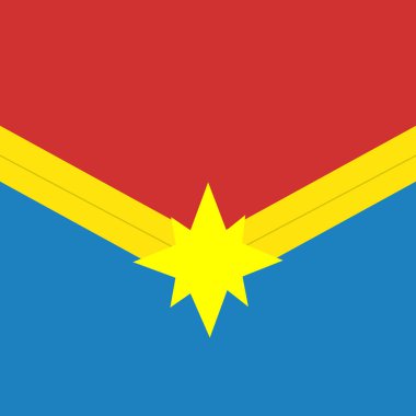 Kaptan Marvel logosu. Marvel filmleri. Süper kahraman ikonu. Vektör illüstrasyonu Eps 10