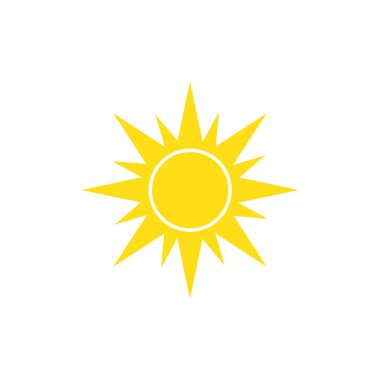 Grafik ve web tasarımı için beyaz arka plan üzerinde Güneş simgesi, Modern basit vektör işareti. İnternet konsepti. Web sitesi tasarımı web düğmesi veya mobil uygulama için trendy sembolü