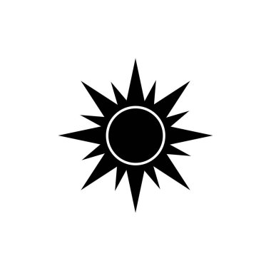 Beyaz sırtlı güneş simgesi vektörü