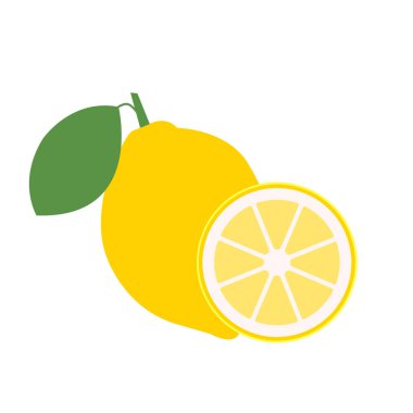Taze limon meyveleri, vektör illüstrasyonları koleksiyonu - Vektör illüstrasyonu