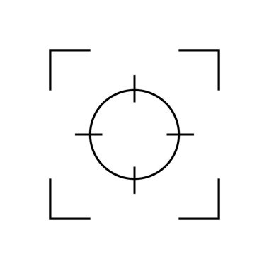 Simgeye odaklan, lens vektörüne odaklan - Vektör illüstrasyonu