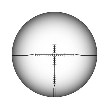 Keskin nişancı dürbünü çapraz. Tüfek optik görme şeffaf arka plan üzerinde izole, vektör amacı arama kapsam sembolü, silah nişan hedef kıllar çapraz