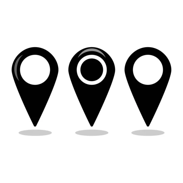Location Map Icon Set Gps Pointer Mark Vector Collection — Stock Vector