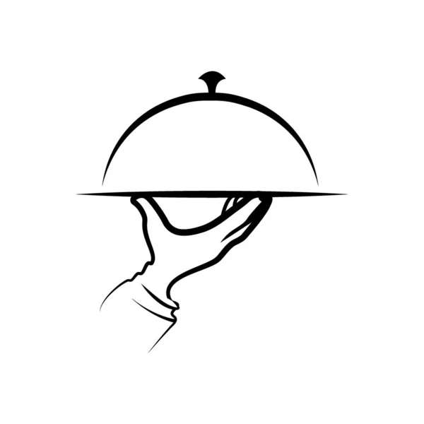 Logo Étiquette Restaurant Menu Symbole Service Alimentaire Illustration Vectorielle Vecteur — Image vectorielle