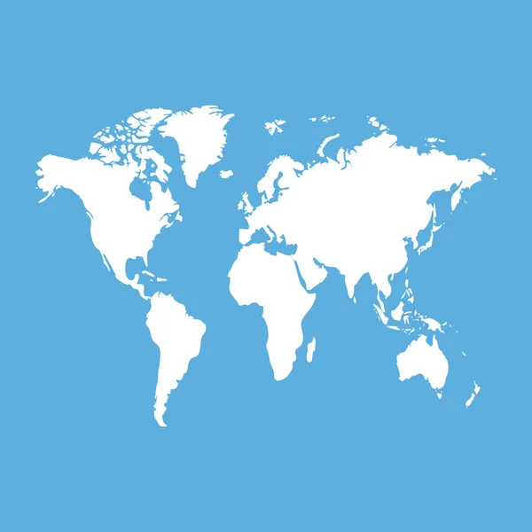 青い世界地図ベクトル — ストックベクタ