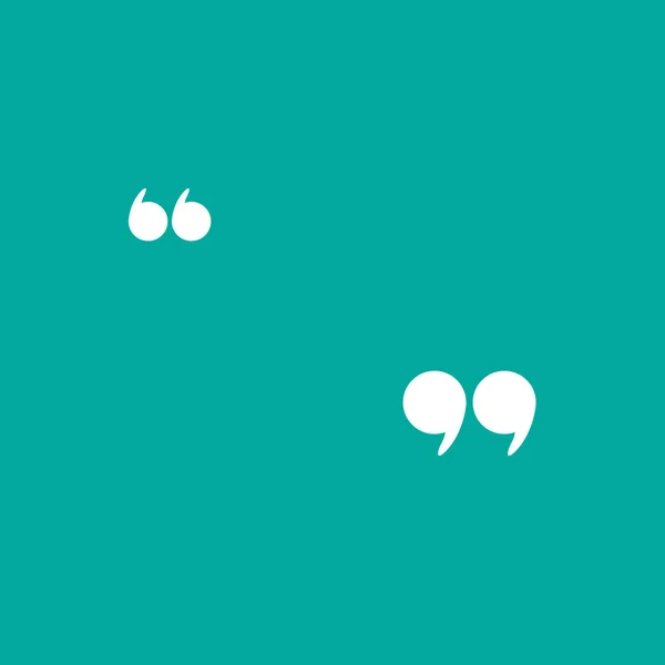 Weiße Anführungszeichen Isoliert Auf Tuquoisem Hintergrund Flache Lektüre Vektorillustration Zitat — Stockvektor