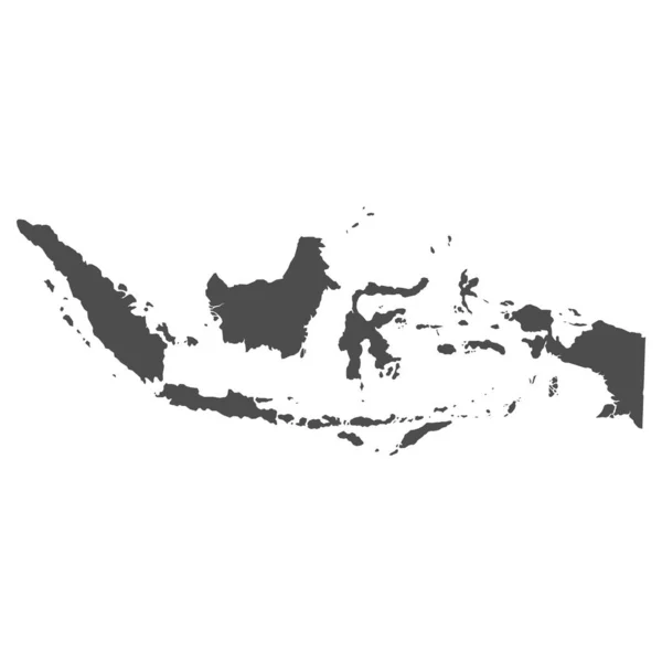 Peta Kualitas Tinggi Indonesia Dengan Batas Wilayah Berlatar Belakang Putih - Stok Vektor