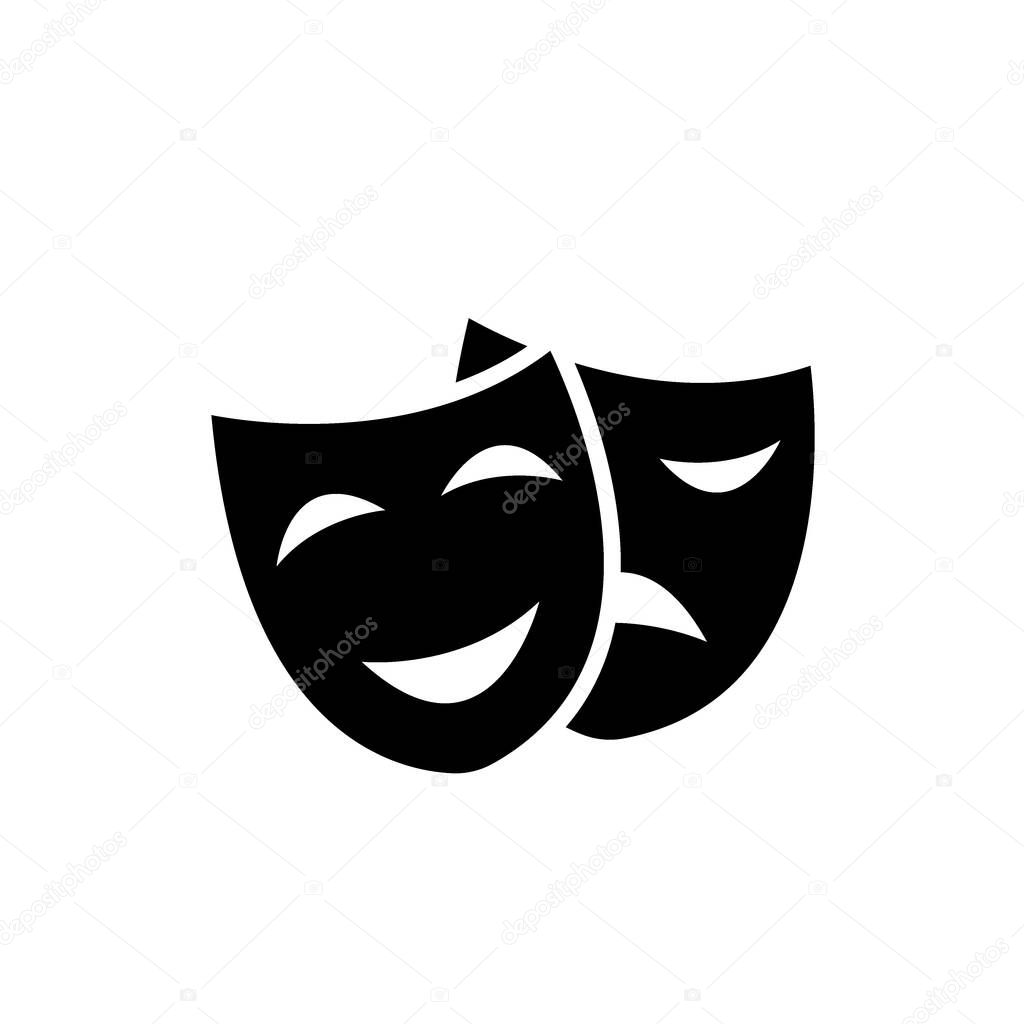 Theater mask vector on white