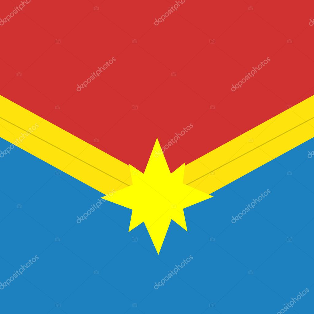 Captain marvel logo. Marvel films. Superhero icon. Vector illustration EPS 10