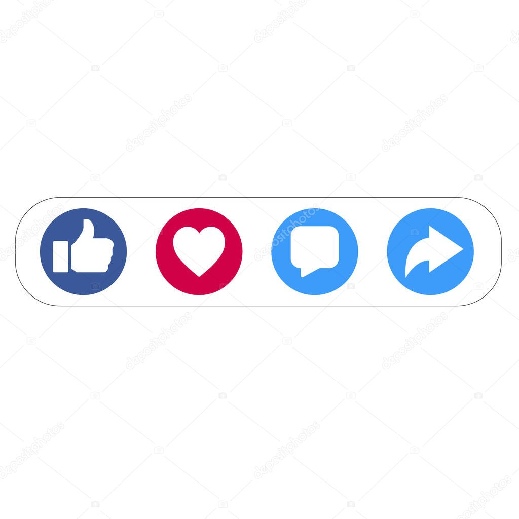 Like Love Comment Share social network Icon