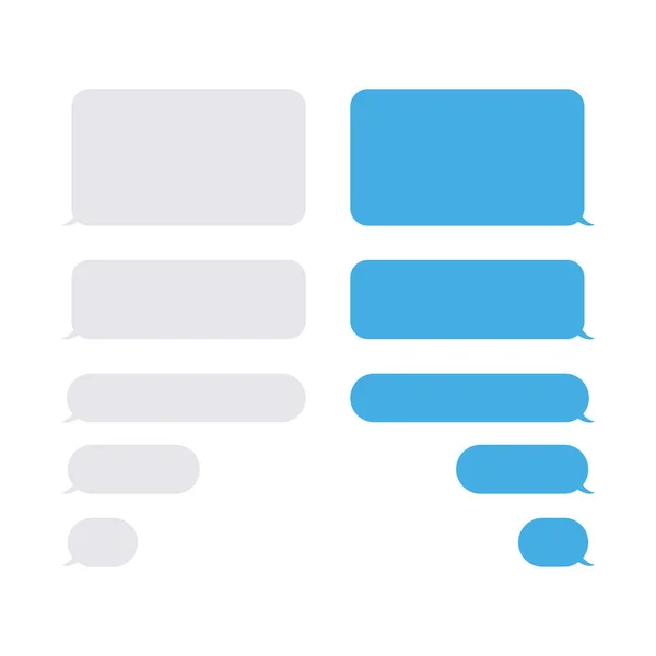 Bulles Messages Chat Vecteur Parole Isolé Texte Bulle Sms Mms — Image vectorielle