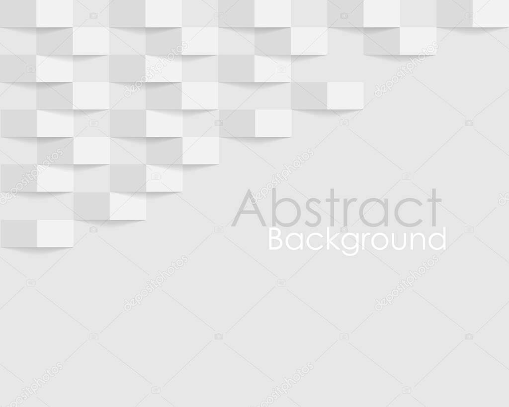 Square white and grey abstract background.