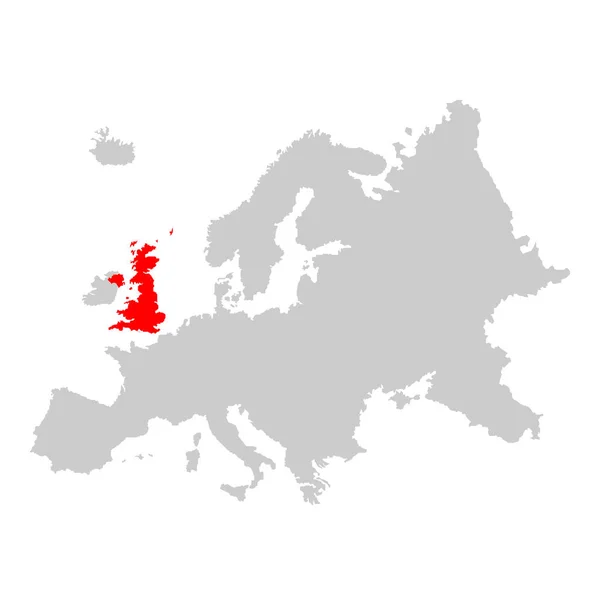 Egyesült Királyság Térképen Európa — Stock Vector