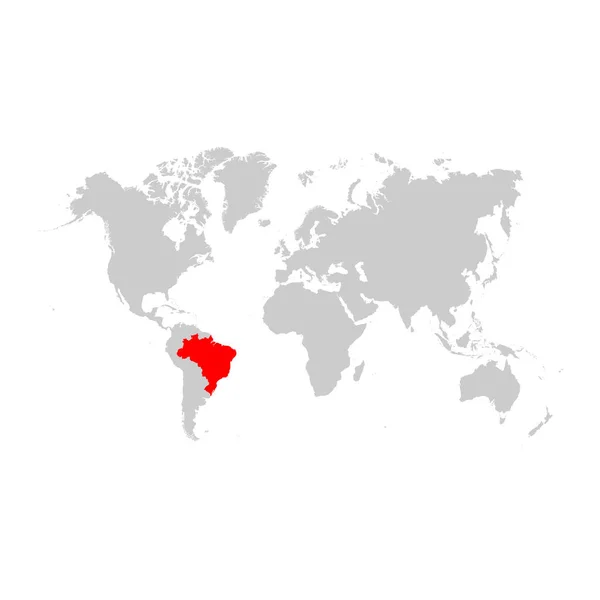 Brasil Pada Peta Dunia - Stok Vektor