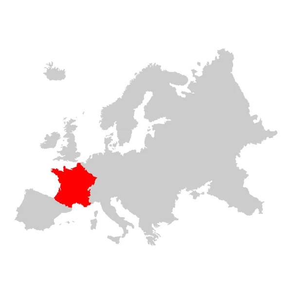 Francia Sulla Mappa Europa — Vettoriale Stock