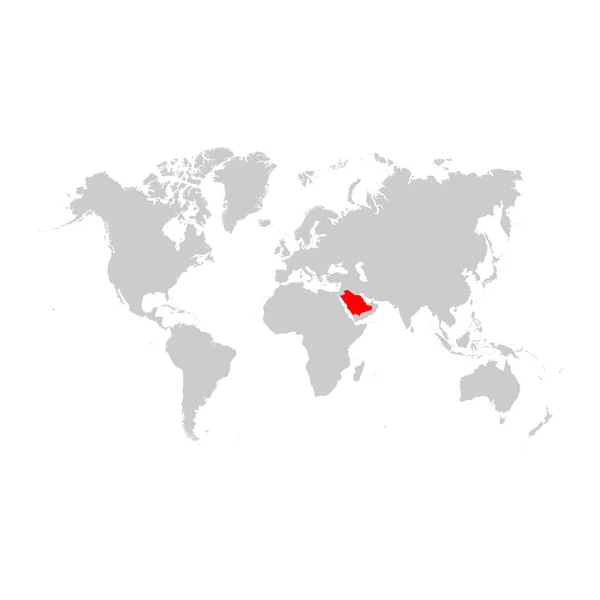 Arabia Saudita Mapa Del Mundo — Archivo Imágenes Vectoriales