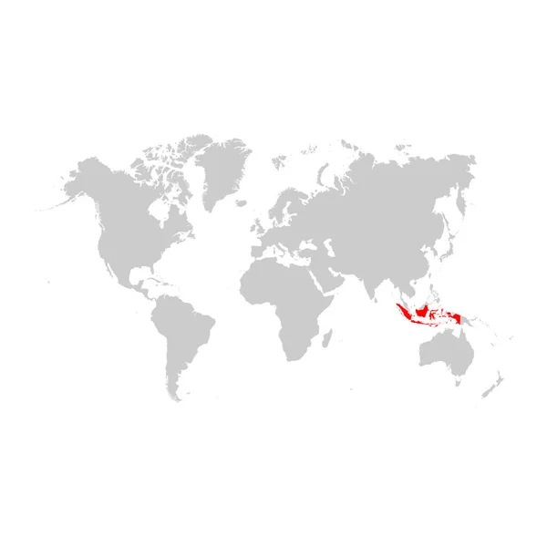 Indonézia Világ Térkép — Stock Vector