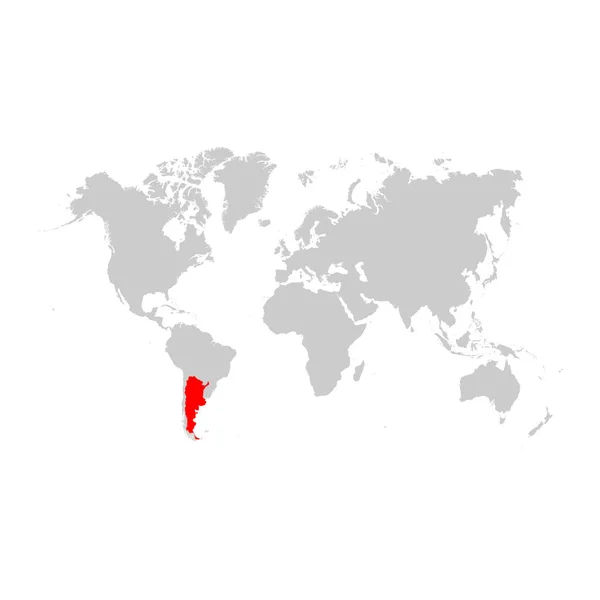 Argentina Sulla Mappa Del Mondo — Vettoriale Stock