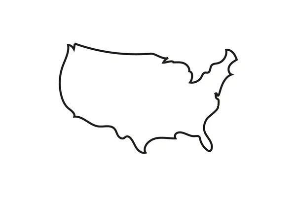 Icône Carte Usa Isolé Sur Fond Blanc Illustration Vectorielle — Image vectorielle