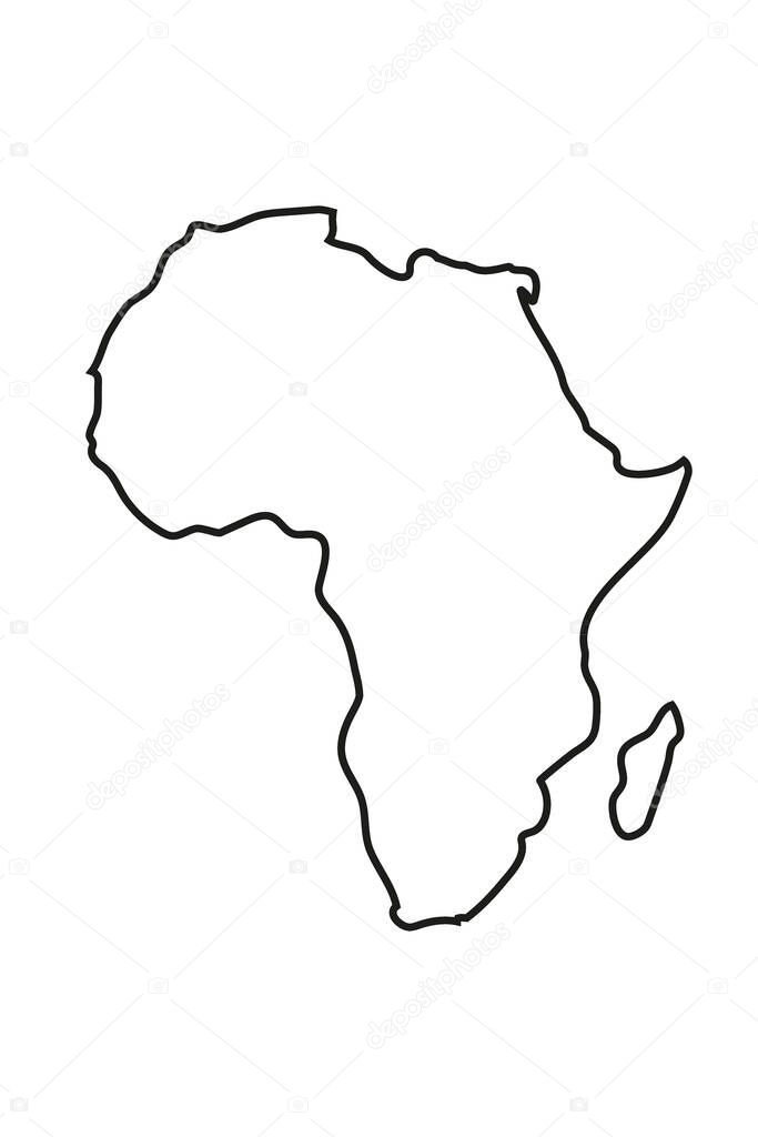 Africa map icon. isolated on white background. Vector illustration.