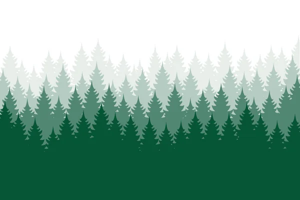 Bosachtergrond Natuur Landschap Evergreen Naaldbomen Dennen Sparren Kerstboom Silhouetvector — Stockvector