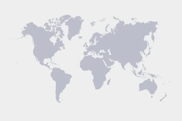 Mappa Del Mondo Vettoriale Sfondo Grigio Design Semplice — Vettoriale Stock