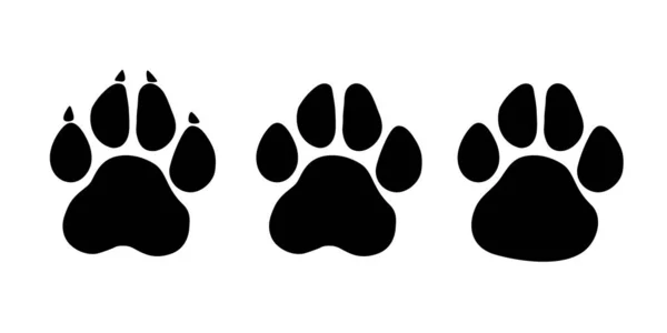 Conjunto Impressões Digitais Pata Pata Rasto Impressão Animal Cão Gato — Vetor de Stock