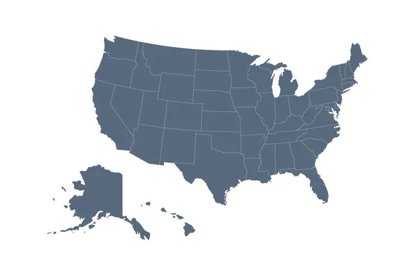 Mappa degli Stati Uniti. Stile piatto - vettore di riserva . — Vettoriale Stock