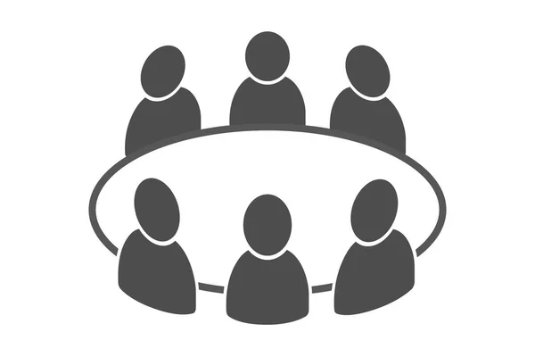 Reunião Negócios Equipe Com Trabalho Equipe Ícone Vetor Plano Colaboração —  Vetores de Stock