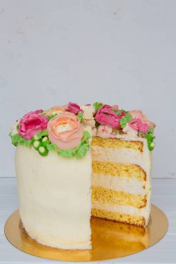 pasta, tatlı, çiçekler, Mart 8, Bahar, tatil, düğün