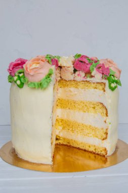 pasta, tatlı, çiçekler, Mart 8, Bahar, tatil, düğün