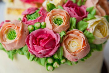 pasta, tatlı, çiçekler, Mart 8, Bahar, tatil, düğün