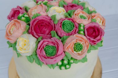 pasta, tatlı, çiçekler, Mart 8, Bahar, tatil, düğün