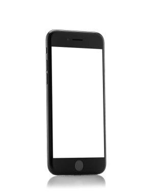 Moskova, Rusya - 18 Ekim 2016: Bir akıllı yeni siyah iphone 7 olduğunu
