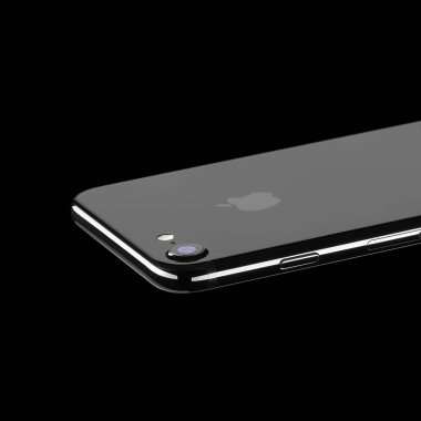 Moscow, Rusya Federasyonu - 22 Ekim 2016: Bir akıllı yeni siyah iphone 7 olduğunu