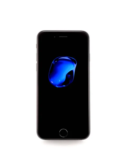 Μόσχα, Ρωσία - 25 Σεπτεμβρίου 2016: Το νέο μαύρο iphone 7 είναι ένα sma — Φωτογραφία Αρχείου