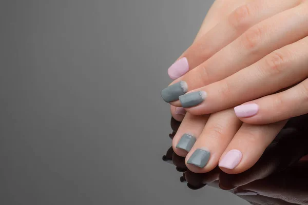Beautiful woman's nails with nice stylish manicure — Stock Photo, Image