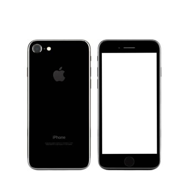 Moscow, Rusya Federasyonu - 22 Ekim 2016: Bir akıllı yeni siyah iphone 7 olduğunu