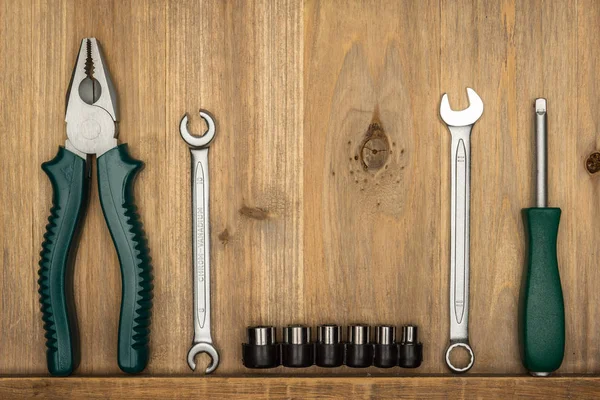 Top view of different type of constructive tools with copy space — Stock Photo, Image