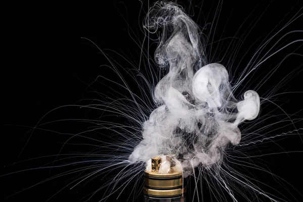 Burning of Electronic cigarette. Popular vaporizing e-cig gadge — Stock Photo, Image