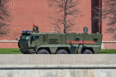 Moskova, Rusya - 07 Mayıs 2017 kamp araçlar Kamaz-636 zırhlı.