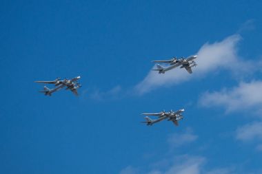 Moskova, Rusya - 7 Mayıs 2017: Zafer geçidi içinde yeniden provaya