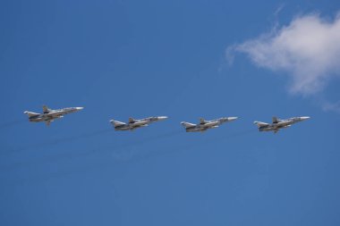 Moskova, Rusya - 7 Mayıs 2017: Zafer geçidi provaya 