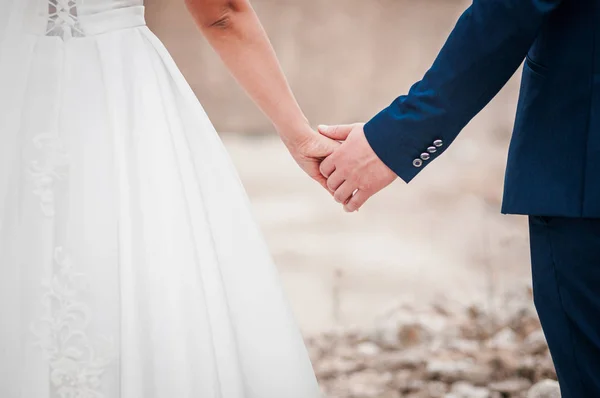 Couple of married holding hands — Stock Photo, Image