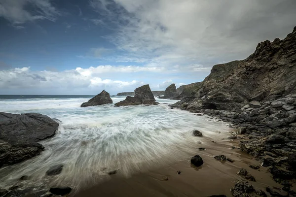 Carnewas Bedruthan Steps Tratto Costa Situato Sulla Costa Nord Della — Foto Stock