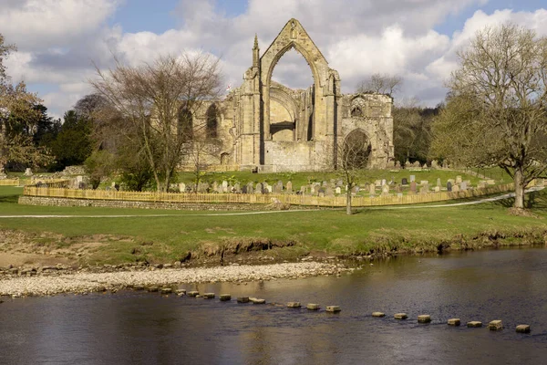 Abbaye Bolton Wharfedale Dans Yorkshire Nord Angleterre Tire Son Nom — Photo